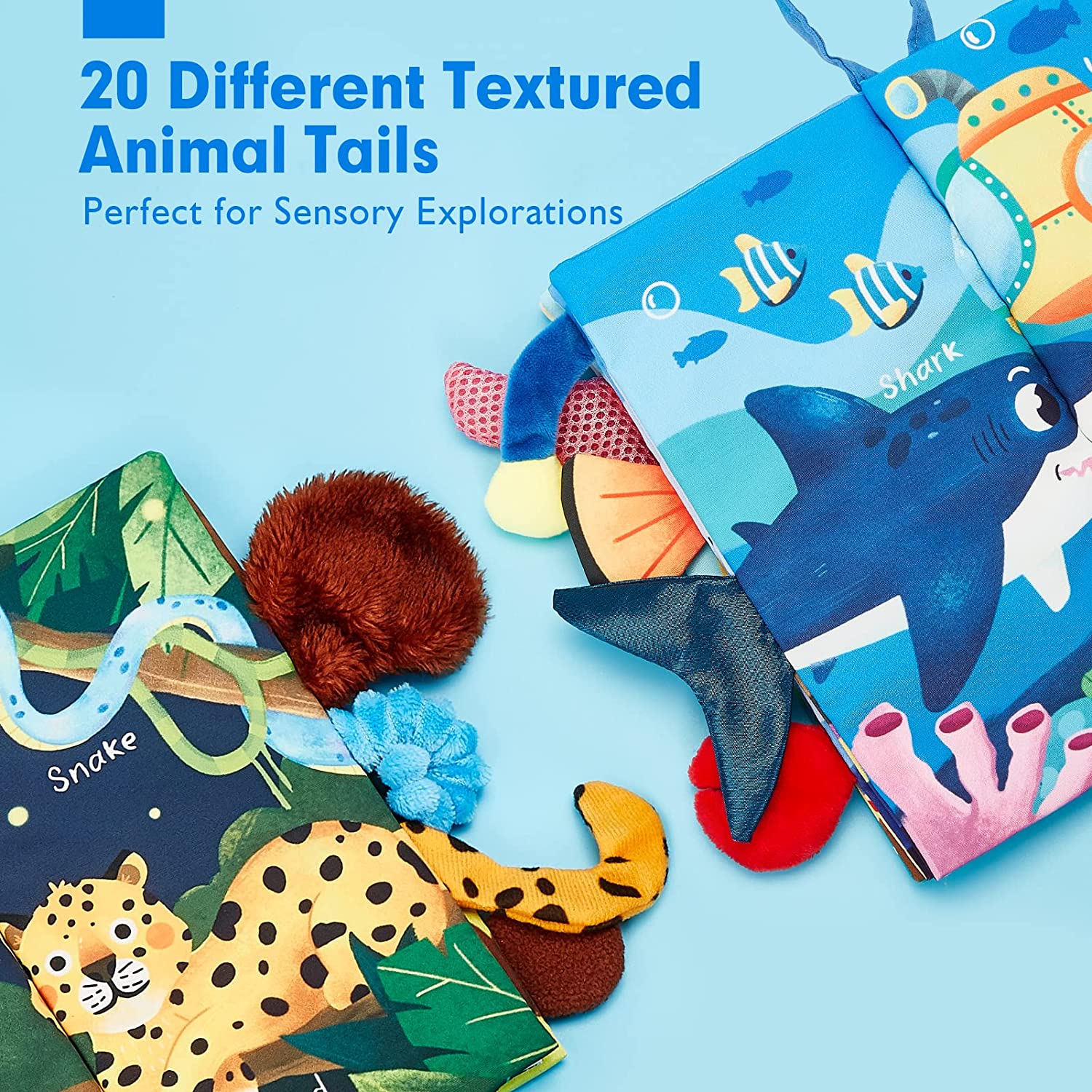 hahaland Baby Books 0-6 Months 2PCS Baby Toys 6 to 12 Infant Touch Feel First Cloth Crinkle Soft Books 0-3-6-12-18 Months Baby Boy Girl Shower Gifts Set for Newborn Baby Sensory Learning Stroller Toys - Image 4